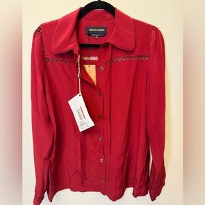 Vanessa Seward Long Sleeve Brick Red Blouse